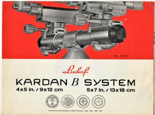 Vintage Linhof Kardan B System - Camera & Accessories Fold Out - Brochure -