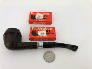 Vintage Dr.  Grabow Golden Duke Briar Pipe With Vintage Boxes Of Filters Nos