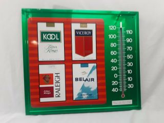 Vintage 1979 Kool Viceroy Raleigh Belair Cigarettes Advertising Thermometer Sign