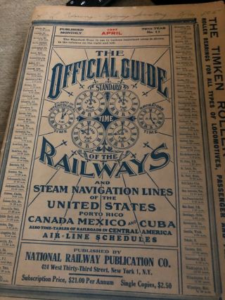Vtg 1947 Official Guide Of The Railways And Steam Navigation Of United States