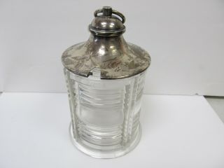 R Blackinton Sterling Silver Lid X 855 Pressed Glass Jam Jar 5” H Xlnt Cond