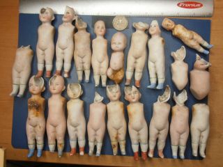 Antique 20 Colored Whole Doll Bodies Germany 1880