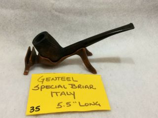 Genteel Special Briar Vtg Estate Smoking Pipe Made In Italy Great Texture Bowl