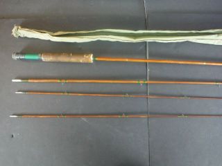 SOUTH BEND SPLIT BAMBOO RARE 5256 9 ' FLY FISHING ROD 4PIECE 3,  1 EXTRA TIP SOCK 2
