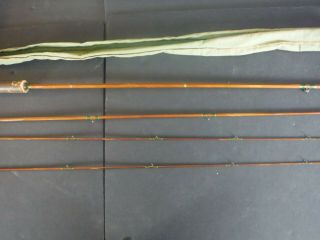 SOUTH BEND SPLIT BAMBOO RARE 5256 9 ' FLY FISHING ROD 4PIECE 3,  1 EXTRA TIP SOCK 3