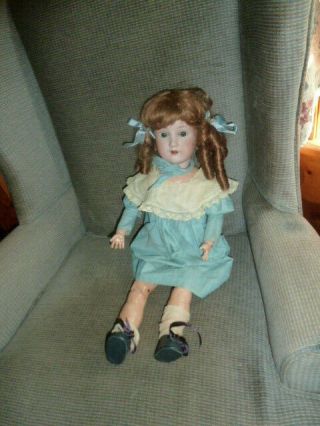 Antique German Bisque Head Doll - Moa - 24 " - Very Sweet