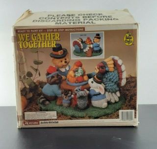 Vintage Wee Crafts Thanksgiving We Gather Together Kit 21694 Ready To Paint Read