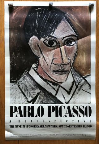 Vintage 1980 Moma Pablo Picasso Poster “a Retrospective”