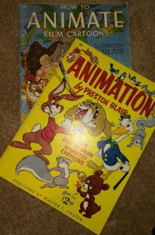 You Get 2 Vtg Animation Instruction Books Walter Foster Preston Blair Exc Cond