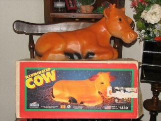 Vintage Empire Nativity Cow Blow Mold Lighted 22 " Christmas Yard Decor