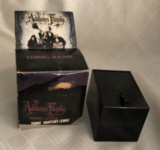 Vtg 1991 Addams Family Thing Mechanical Bank With Box -