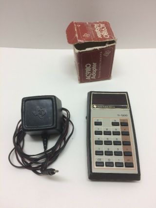 Vintage Texas Instruments Ti - 1200 Calculator & Power Supply