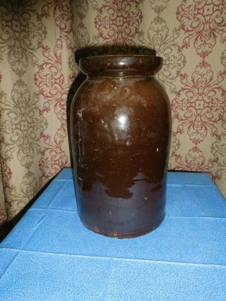 Antique Vintage Brown Beehive Salt Glazed Crock Large