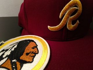 Vintage Washington Redskins Throwback Logo Snapback Hat With Iron On Patch