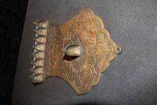 Fabulous Antique Brass Hand Cast Hanukkah Oil Menorah 3