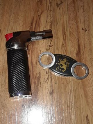 Cigar Cutter Blow Touch Lighter Combo Cuban