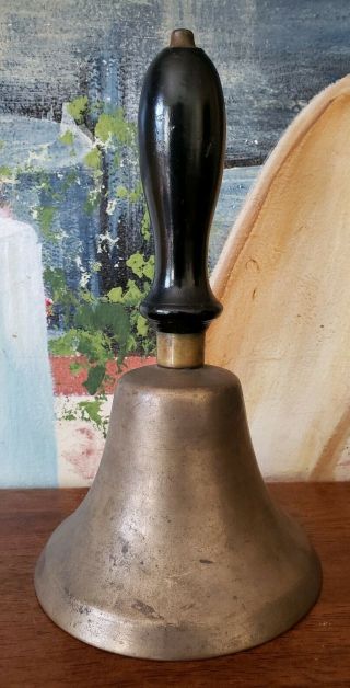 Antique Vintage Primitive Brass School Bell 1800 