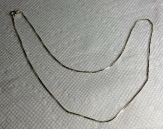 Vintage Ogi Sterling Silver Box Chain Necklace 18” Italy