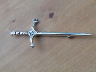 Vtg Db Dawson Bowman Scotland Scottish Celtic Silver Broad Sword Kilt Pin Brooch