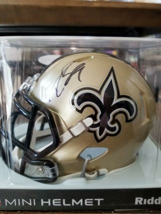 Drew Brees Autographed 9 Orleans Saints Mini Helmet Hand Signed In Person