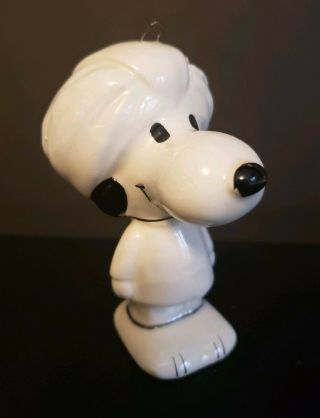 Vintage Peanuts India Turban Snoopy Porcelain Ornament Figurine
