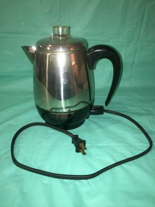Vintage Farberware 2 - 4 Cup Electric Coffee Maker Percolator Model 134 Usa