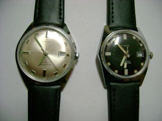 2 Vintage Wind Up Timex 21 Jewels &1971 Mid Size,  Custom Case Run And Keep Time