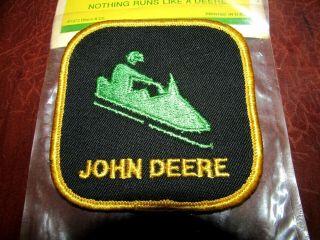 Vintage 3 X 3 Inch " John Deere " Snowmobilers Sew On Patch In Package
