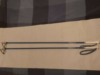 Rare Vintage 80s Adidas Ski Poles 125cm 49 " Made In Finland Straps Awesome
