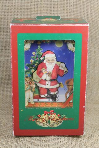 Vintage Sankyo Animated Dancing Santa Jingle Bells Christmas Decor Music Box