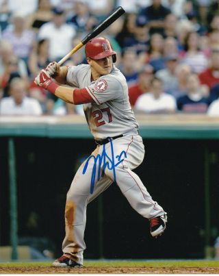 Mike Trout Signed Autograph 8x10 Photo Los Angeles Angels