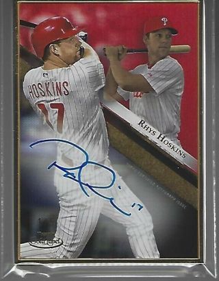 2019 Topps Gold Label Rhys Hoskins Red Framed Auto Ed 1/5