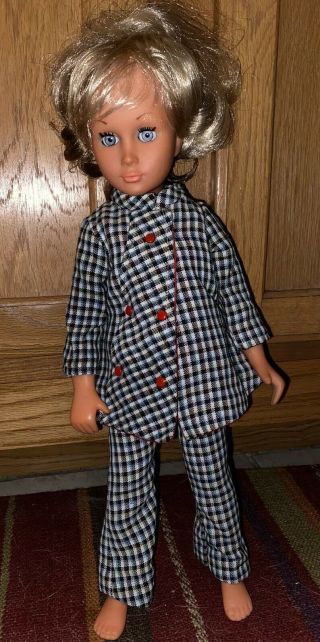 Mod Vintage Sebino Bettina Doll Made In Italy 16.  5 In