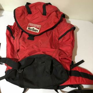 Vintage Marlboro Adventure Team Red Large Hiking Backpack Bag