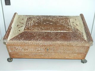 Very Large 18.  75 Inch Antique 19th Century Anglo Indian Sandalwood Box / Casket