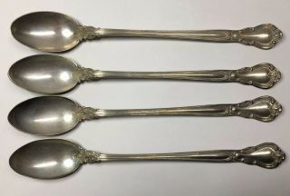 Set Of 4 - 1895 Gorham Chantilly Sterling Silver Iced Tea Spoon - 7 1/2”