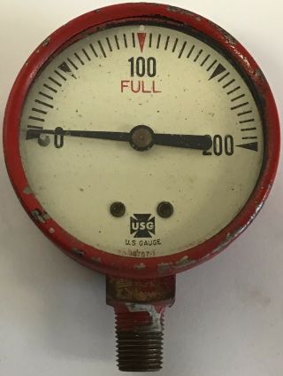 Vintage Usg U.  S Gauge 18757 - 1 Air Pressure Gauge 0 - 200 Psi