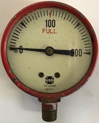 Vintage USG U.  S Gauge 18757 - 1 Air Pressure Gauge 0 - 200 psi 2