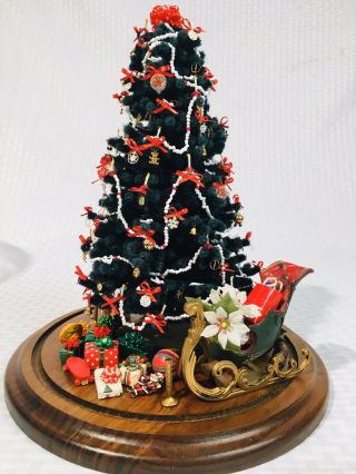 Dollhouse Miniatures Christmas Tree W/ Presents Roombox 1:12 Susie Parker