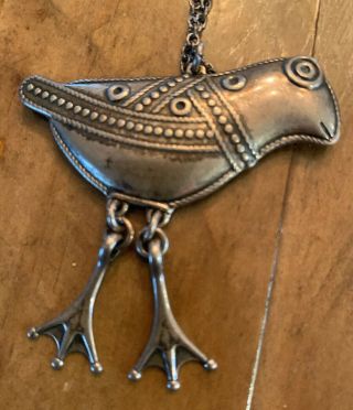 Kalevala Koru Finland - Vintage Silver Bird Necklace