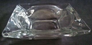 Vintage Classic Anchor Hocking 4 1/2 " Square Clear Glass Ashtray -