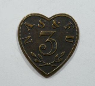 Great Britain Vintage Heart Shaped Military Token? N.  A.  S & F.  U 3,  Smith & Wright