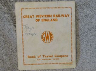 Great Western Railway Of England Book Of Travel Coupons (1 Left) 1939