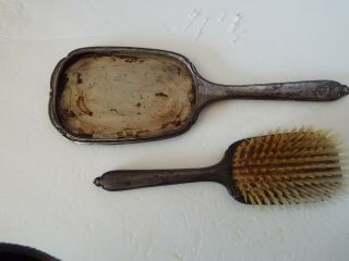 Vintage Sterling Silver Hairbrush And Mirror Set Being