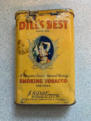 Vintage DILL`S BEST SMOKING TOBACCO TIN Can,  Richmond Va 2