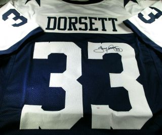 Tony Dorsett / Nfl Hall Of Fame / Hand Signed Dallas Cowboys Custom Jersey /