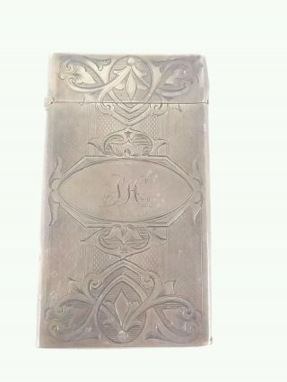 Vintage Sterling Silver Calling Card Case 1869 Hallmarked