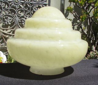 Vintage Mottled Yellow Beehive Shaped Glass Lamp Light Shade Diana