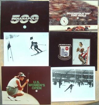 Abc - Tv Sports Vintage Promo Cards: Indy 500 Women’s Golf Winter Olympics Skiing