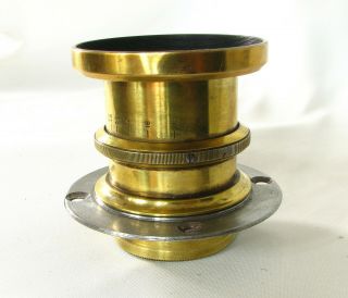 Antique Thornton - Pickard Beck Symmetrical 12 " Brass Lens For Field Camera